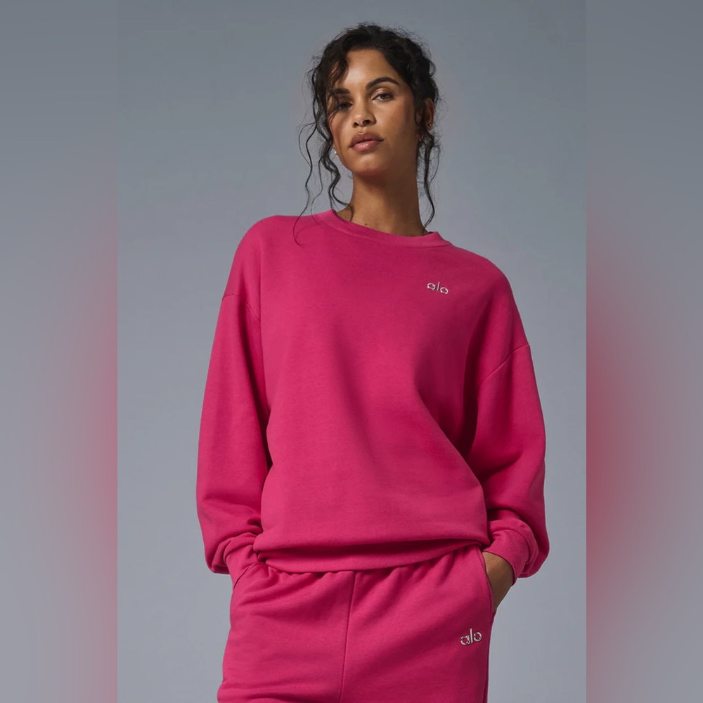 Alo yoga Accolade Crew Neck Pullover limited Pink Summer Crush